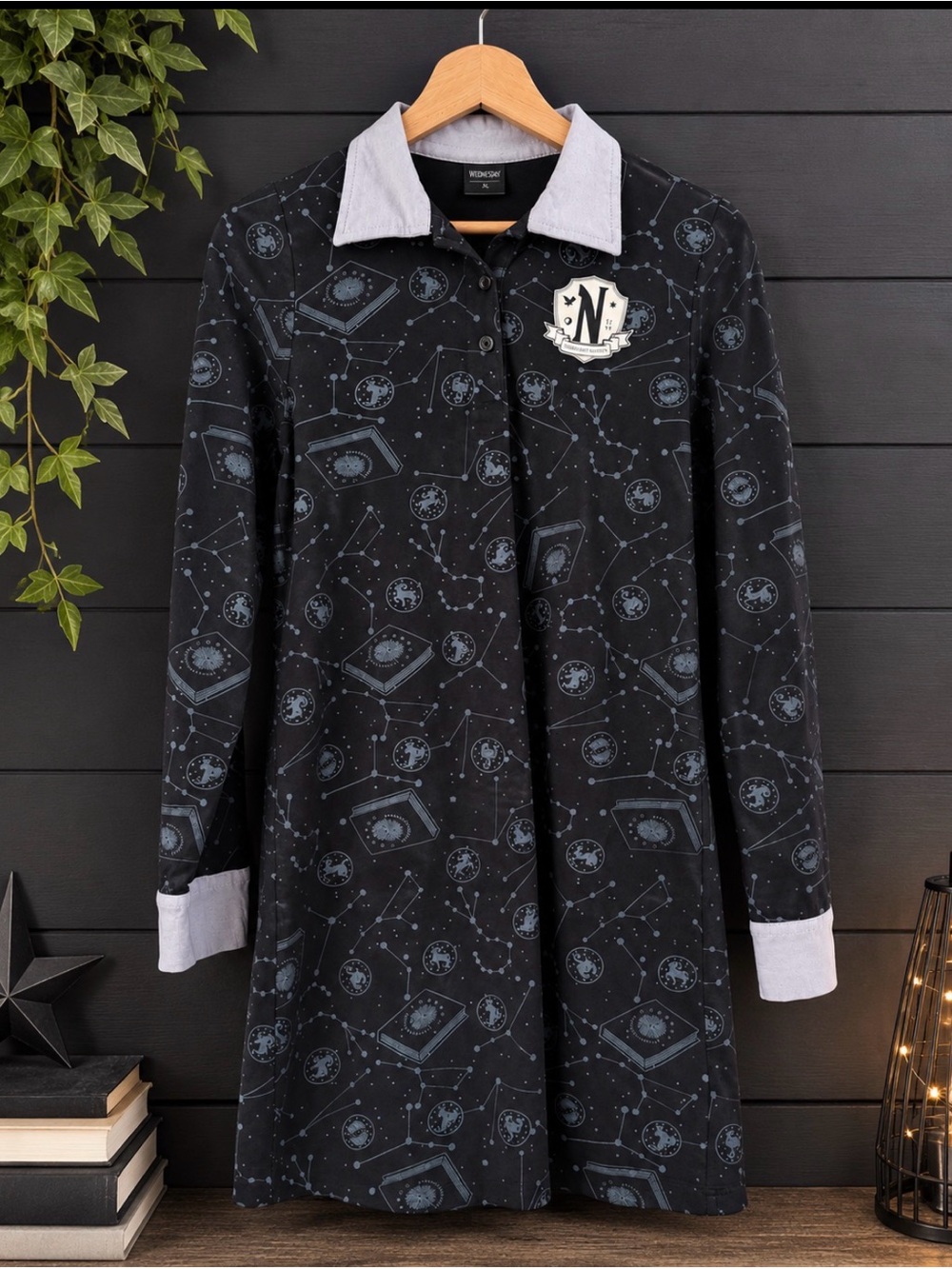 Nevermore Academy Wednesday Addams Constellation Polo Dress Youth XL 14-16